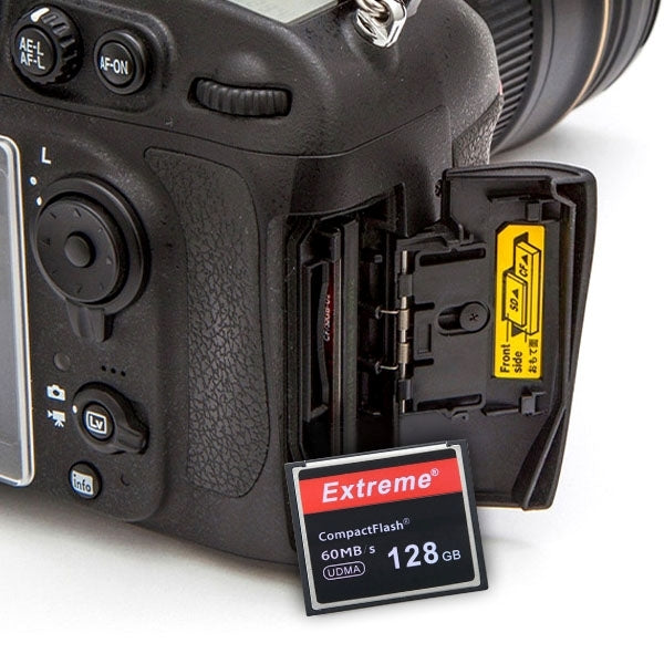 Tarjeta Extreme Compact Flash de 128 GB, velocidad de lectura 400X, hasta 60 MB/S (100 % de capacidad real), 128GB