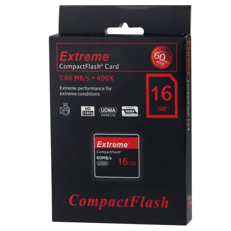 Tarjeta Extreme Compact Flash de 16 GB, velocidad de lectura 400X, hasta 60 MB/S (100 % de capacidad real), 16GB