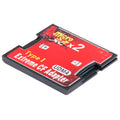 Adaptador de tarjeta de memoria Compact Flash Micro SD a CF de 2 zócalos, 2-Socket