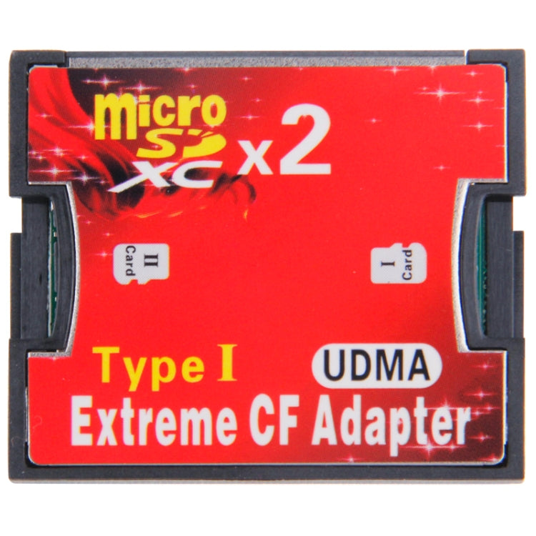 Adaptador de tarjeta de memoria Compact Flash Micro SD a CF de 2 zócalos, 2-Socket