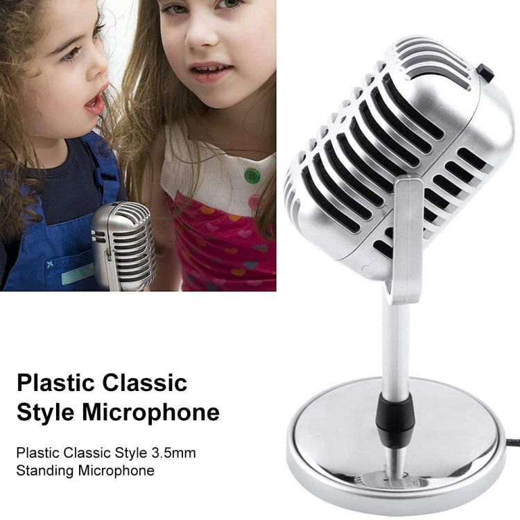Micrófono de pie de plástico de 3,5 mm de estilo clásico