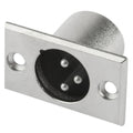 Conector XLR macho de 3 pines para montaje en chasis de metal con bloqueo, Male Plug