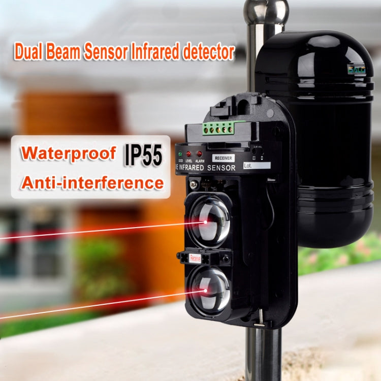 Detector infrarrojo fotoeléctrico de doble haz con alarma de 100 m ABT-100, ABT-100