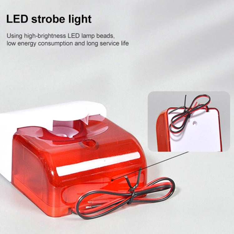 Mini sirena estroboscópica roja con cable para alarma de seguridad antirrobo, Mini