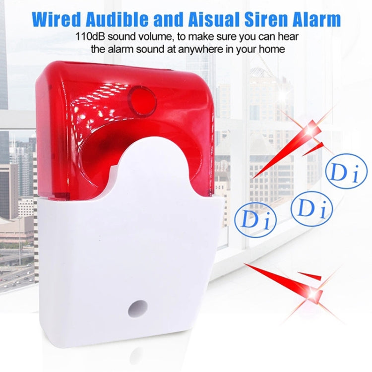 Mini sirena estroboscópica roja con cable para alarma de seguridad antirrobo, Mini