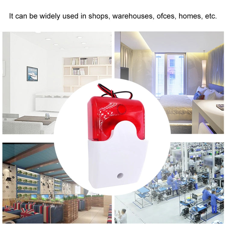 Mini sirena estroboscópica roja con cable para alarma de seguridad antirrobo, Mini