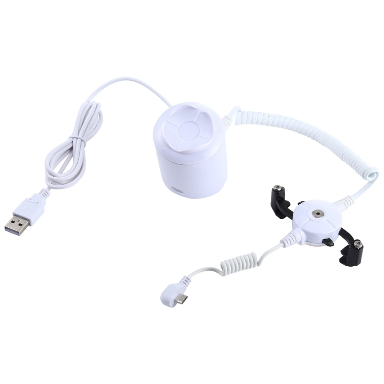 Soporte de pantalla cilíndrico Sistema de seguridad Alarma antirrobo / Soporte de pantalla de alarma antirrobo con control remoto por infrarrojos para teléfonos inteligentes con puerto micro-USB, ABS Cylindrical Micro-USB