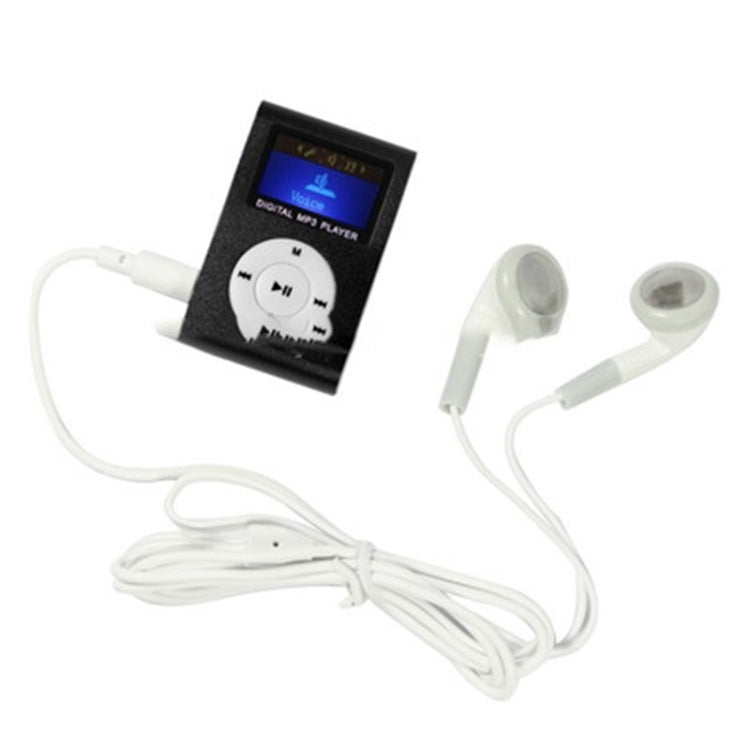 Reproductor MP3 con ranura para tarjeta TF/Micro SD con pantalla LCD, clip de metal, with LCD Screen
