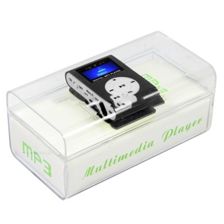 Reproductor MP3 con ranura para tarjeta TF/Micro SD con pantalla LCD, clip de metal, with LCD Screen