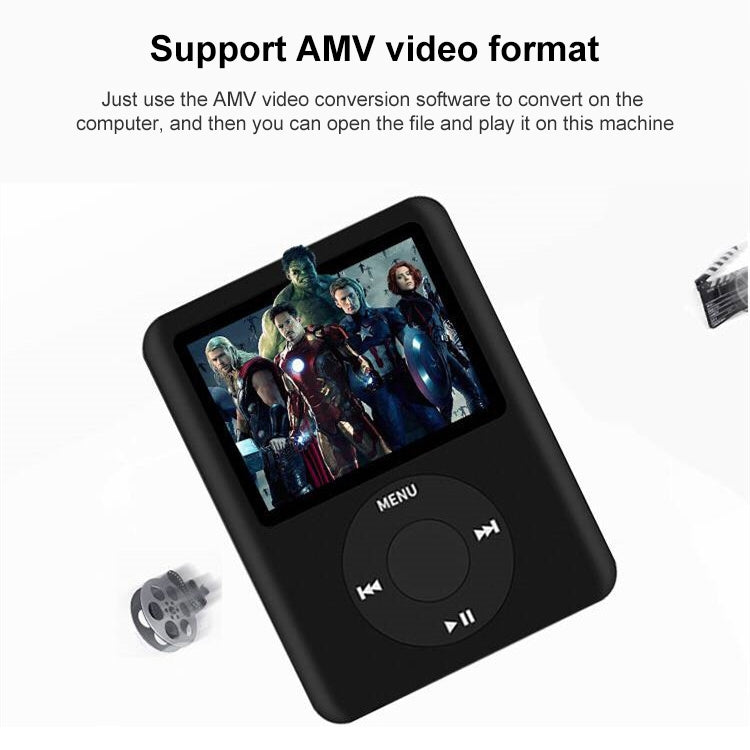 Reproductor MP4 con pantalla TFT de 1,8 pulgadas con ranura para tarjeta TF, grabadora compatible, radio FM, libro electrónico y calendario