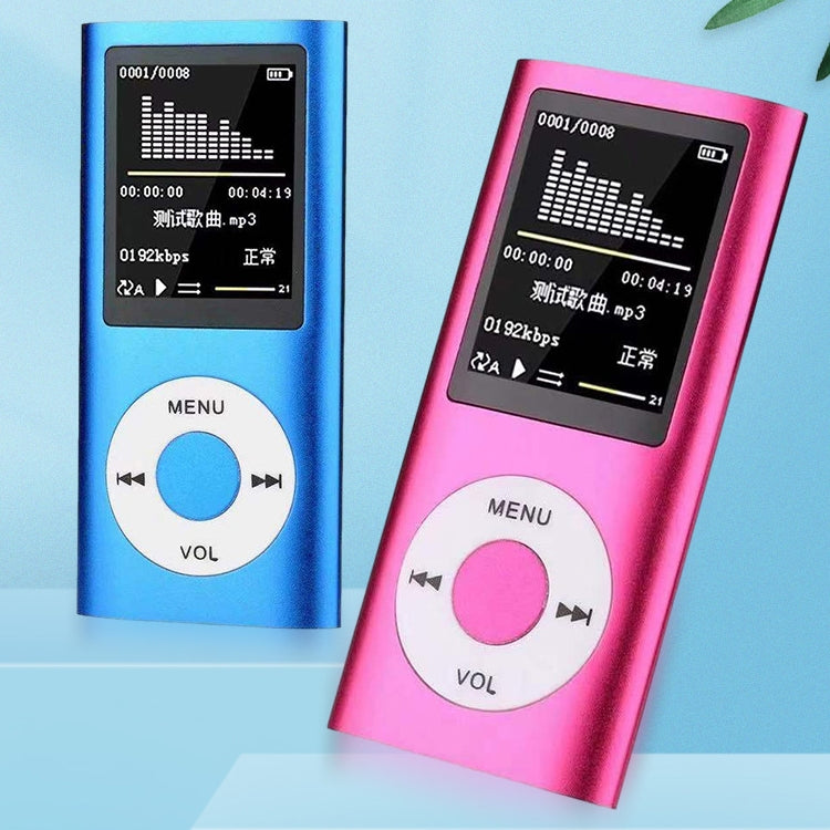 Reproductor MP4 de metal con pantalla TFT de 1,8 pulgadas con ranura para tarjeta TF, grabadora compatible, radio FM, libro electrónico y calendario, MP4 Player