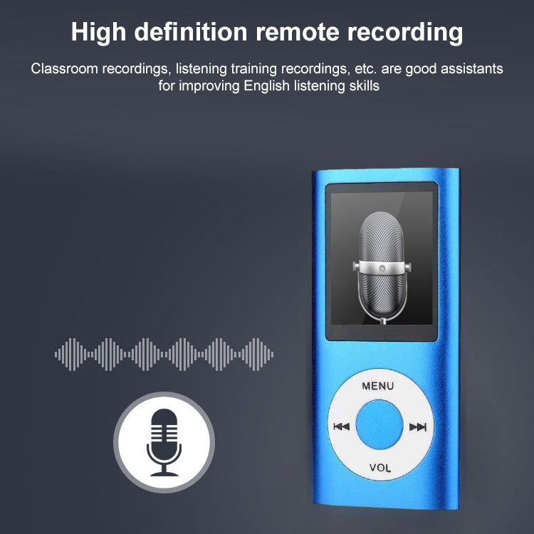 Reproductor MP4 de metal con pantalla TFT de 1,8 pulgadas con ranura para tarjeta TF, grabadora compatible, radio FM, libro electrónico y calendario, MP4 Player