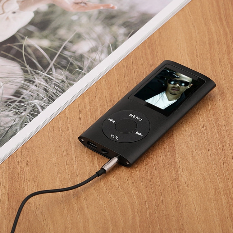 Reproductor MP4 de metal con pantalla TFT de 1,8 pulgadas con ranura para tarjeta TF, grabadora compatible, radio FM, libro electrónico y calendario, MP4 Player