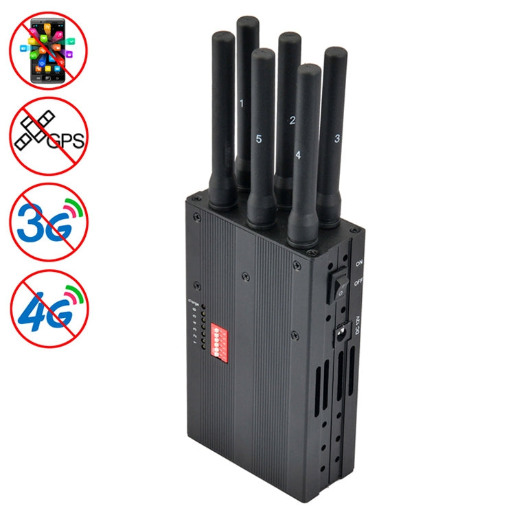 GSM / CDMA / DCS / PCS / 3G / 4G / GPS Disyuntor de señal de teléfono móvil / Jammer / Aislador, Cobertura: 20 metros (JAX-121A-6B), GSM / CDMA / DCS / PCS / 3G / 4G / GPS