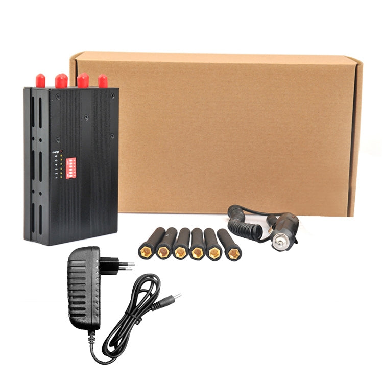 GSM / CDMA / DCS / PCS / 3G / Wifi / GPS / LOJACK Disyuntor / Jammer / Aislador de señal de teléfono móvil, Cobertura: 20 metros (JAX-121A-6C), GSM / CDMA / DCS / PCS / 3G / Wifi / GPS / LOJACK