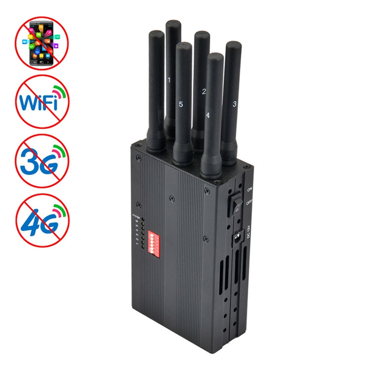 GSM / CDMA / DCS / PCS / 3G / 4G / Disyuntor de señal de teléfono móvil Wifi / Jammer / Aislador, Cobertura: 20 metros (JAX-121A-6D), GSM / CDMA / DCS / PCS / 3G / 4G / Wifi