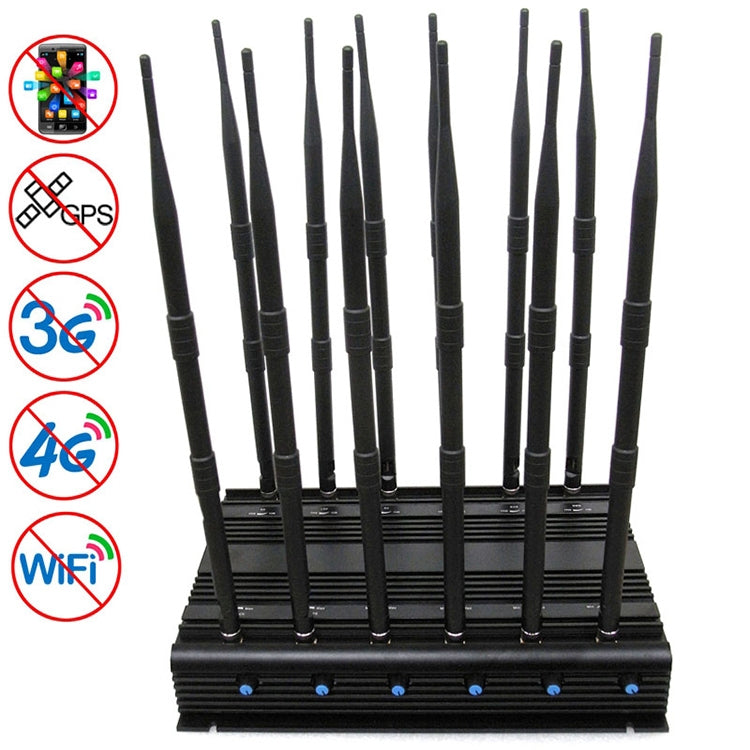 JAX-101A-12 CDMA / GSM / DCS / PCS / GPS / LOJACK / VHF y UHF / WiFi / 3G / 4G Ajustable Aislador de señal de teléfono móvil, Cobertura: 40 metros, CDMA / GSM / DCS / PCS / GPS / LOJACK / VHF & UHF / WiFi / 3G / 4G