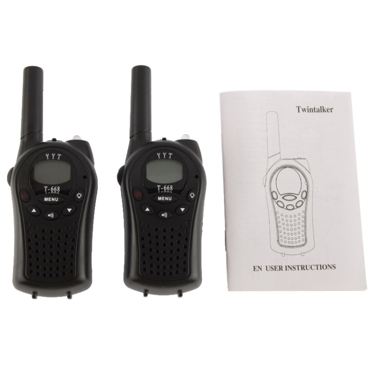 2 PCS T-668 400-470MHz 1.0 pulgadas LCD 8/20/22CHS Walkie Talkie Set