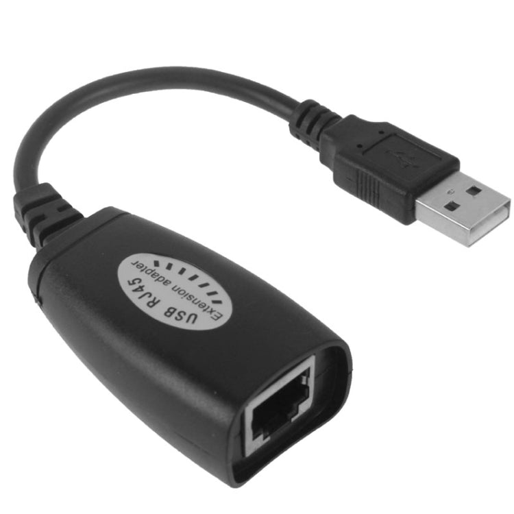 USB 2.0 CAT5 / CAT5E / CAT6 RJ45 a 4 USB Ethernet Extender LAN Cable de extensión Adaptador repetidor, 4 Ports USB