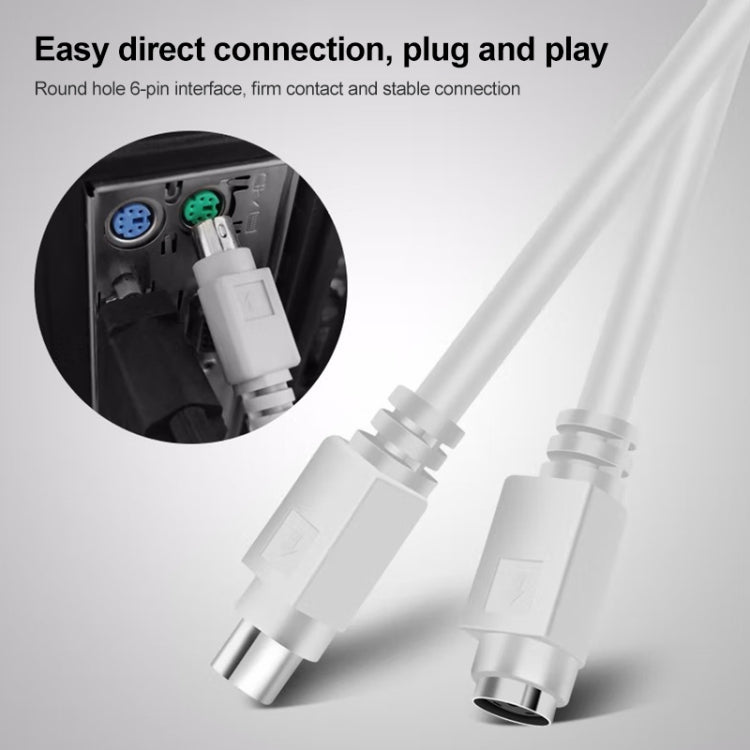 Cable extensor de teclado/ratón PS/2 de 6 pines (PS/2 macho a PS/2 hembra), longitud: 3 m, PS/2 Male to PS/2 Female, 1.2m, PS/2 Male to PS/2 Female, 3m