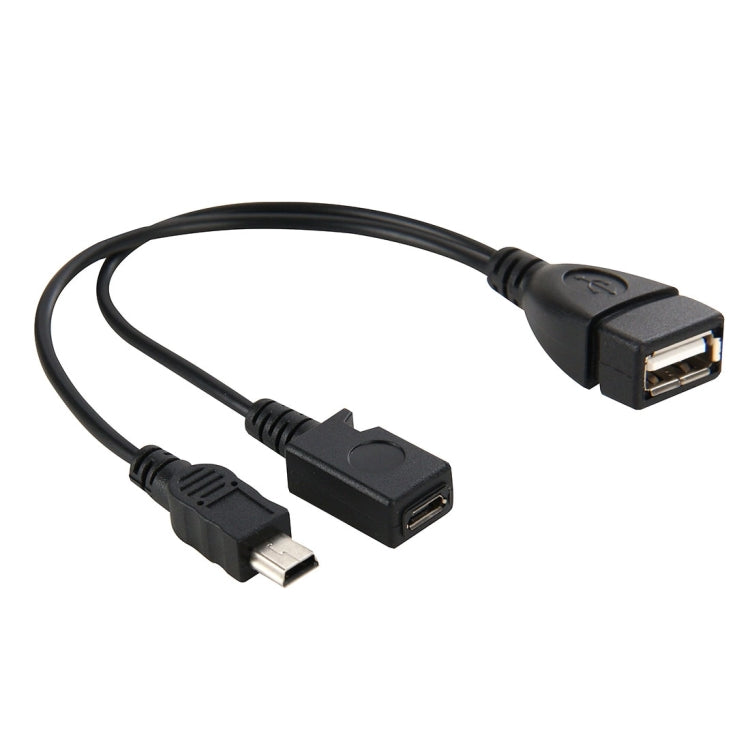Cable USB 2.0 hembra a Mini USB AM + Micro AF de 5 pines, longitud: 20 cm, Mini USB + Micro AF, 20cm