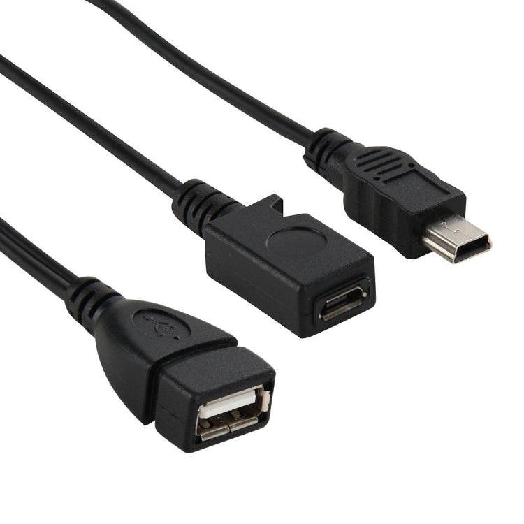 Cable USB 2.0 hembra a Mini USB AM + Micro AF de 5 pines, longitud: 20 cm, Mini USB + Micro AF, 20cm