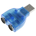 Adaptador USB Macho a PS/2 Hembra para Ratón/Teclado, USB Male to 2 PS/2 Female