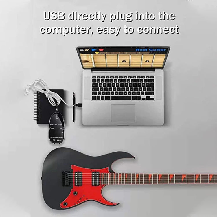 Interfaz USB Cable de enlace de guitarra Grabación PC / MAC, USB Interface Guitar Link Cable (Black), USB Interface Guitar Link Cable (White)