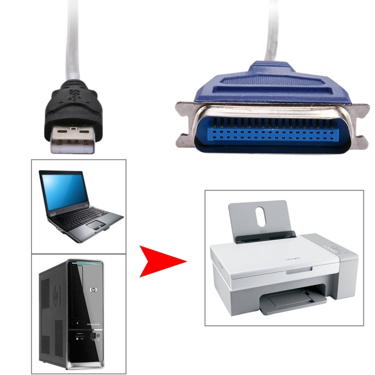 Cable adaptador de impresora USB 2.0 a paralelo 1284 de 36 pines de alta calidad, longitud del cable: aproximadamente 1 m
