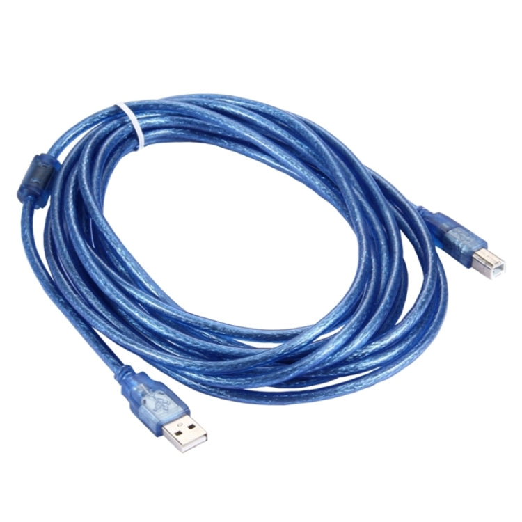 Cable USB 2.0 AM a BM normal, con 2 núcleos, longitud: 5 m (azul)