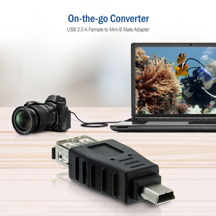 Adaptador USB 2.0 hembra a Mini USB macho de 5 pines (función OTG)