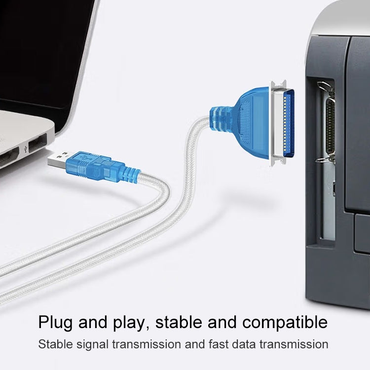 Cable de impresión USB 2.0 a IEEE1284, longitud: 1,5 m, USB 2.0 to IEEE1284 (Blue)