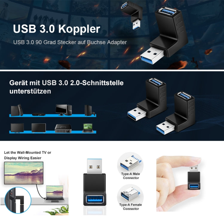 Adaptador USB 3.0 AM a USB 3.0 AF, Down Angle AM to AF