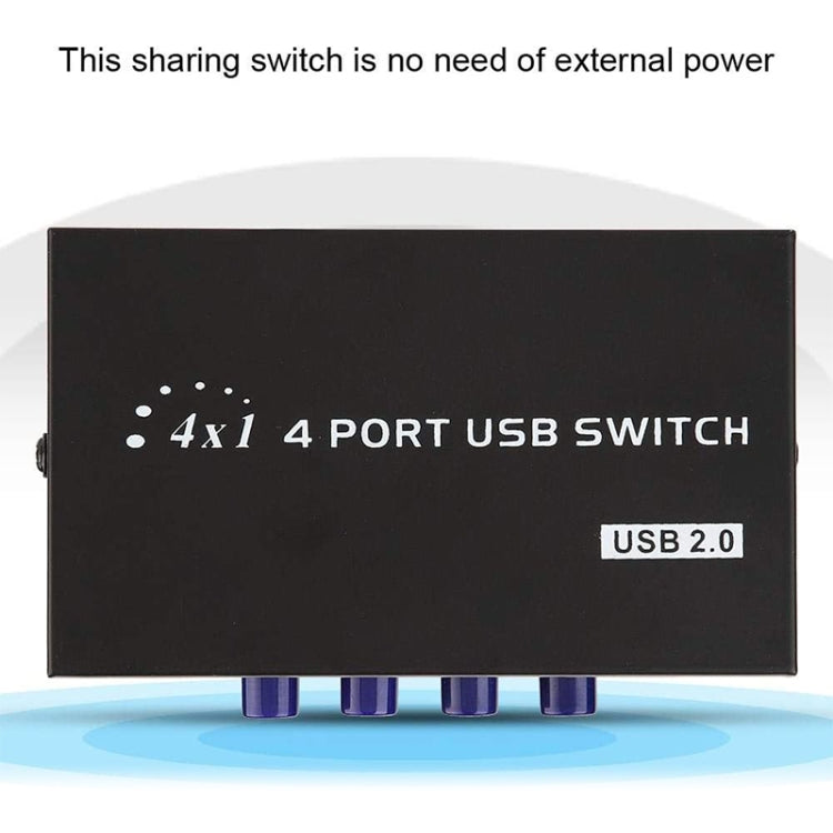 FENGJIE FJ-IA4B-C 4 puertos USB 2.0 de alta velocidad Conmutador de pulsación de teclas Caja de interruptor compartido para computadora PC Escáner Impresora, FENGJIE FJ-IA4B-C