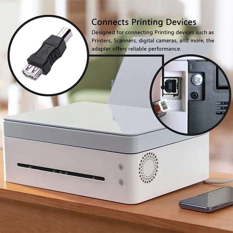 Adaptador USB 2.0 A hembra a B macho, conector AF a BM, convertidor para impresora