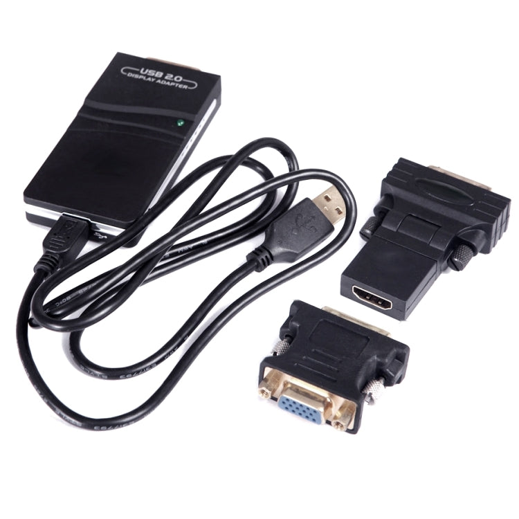 Adaptador USB 2.0 a VGA, DVI, HDMI, Resolución: 1280*1024, Resolution: 1280*1024, Resolution: 1920*1080, Resolution: 2048*1152