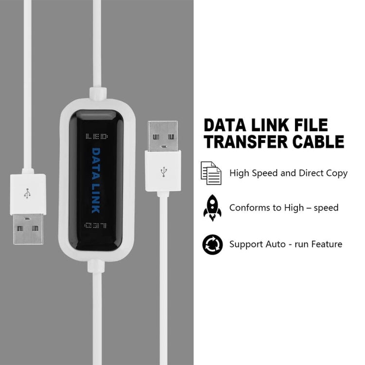 Cable de enlace de datos USB 2.0 de alta velocidad, intercambio de datos de PC a PC, Plug and Play, longitud: 165 cm