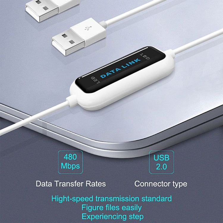 Cable de enlace de datos USB 2.0 de alta velocidad, intercambio de datos de PC a PC, Plug and Play, longitud: 165 cm