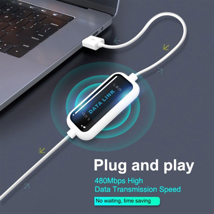 Cable de enlace de datos USB 2.0 de alta velocidad, intercambio de datos de PC a PC, Plug and Play, longitud: 165 cm