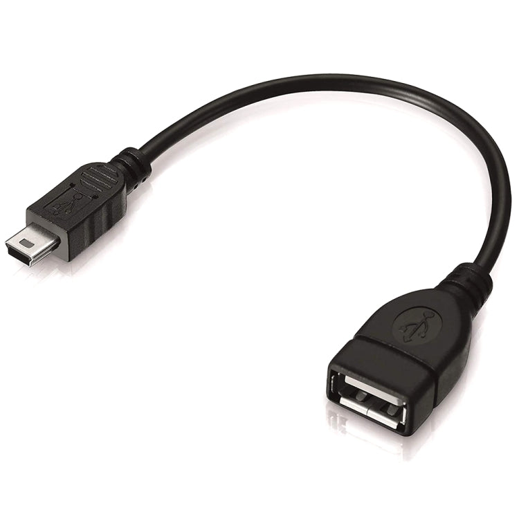 Cable adaptador Mini USB de 5 pines a USB 2.0 AF OTG, Mini USB, 12cm(Black)