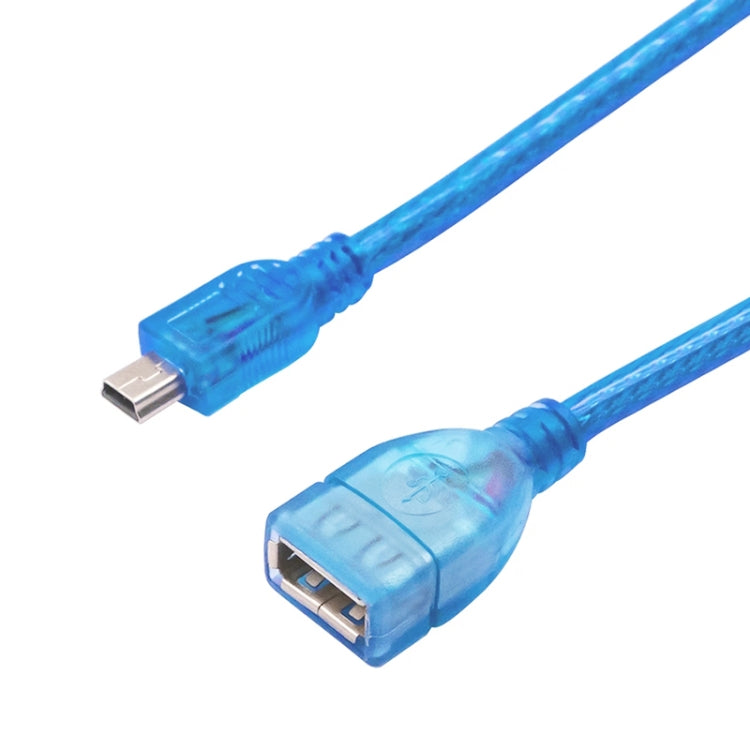 Cable adaptador mini USB a USB 2.0 AF OTG de 5 pines, longitud: 22 cm (azul), 22cm