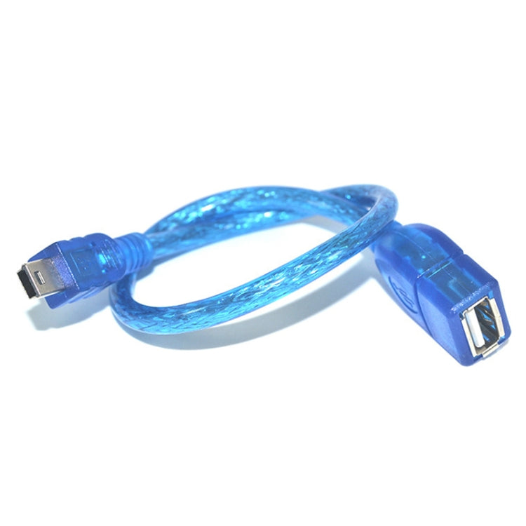 Cable adaptador mini USB a USB 2.0 AF OTG de 5 pines, longitud: 22 cm (azul), 22cm