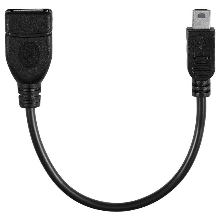 Cable adaptador Mini USB de 5 pines a USB 2.0 AF OTG, Mini USB, 12cm(Black)