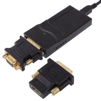 Adaptador de pantalla USB 2.0 a DVI / VGA / HDMI, compatible con Full HD 1080P, ampliable hasta 6 unidades de visualización, USB 2.0 Resolution: 1920*1080