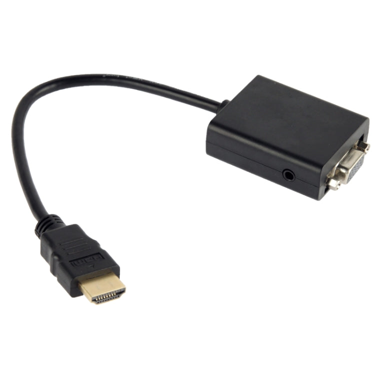 Cable de conversión de vídeo con salida de audio HDMI a VGA + de 26 cm con cable de audio de 3,5 mm, compatible con Full HD 1080P, Length: 26cm