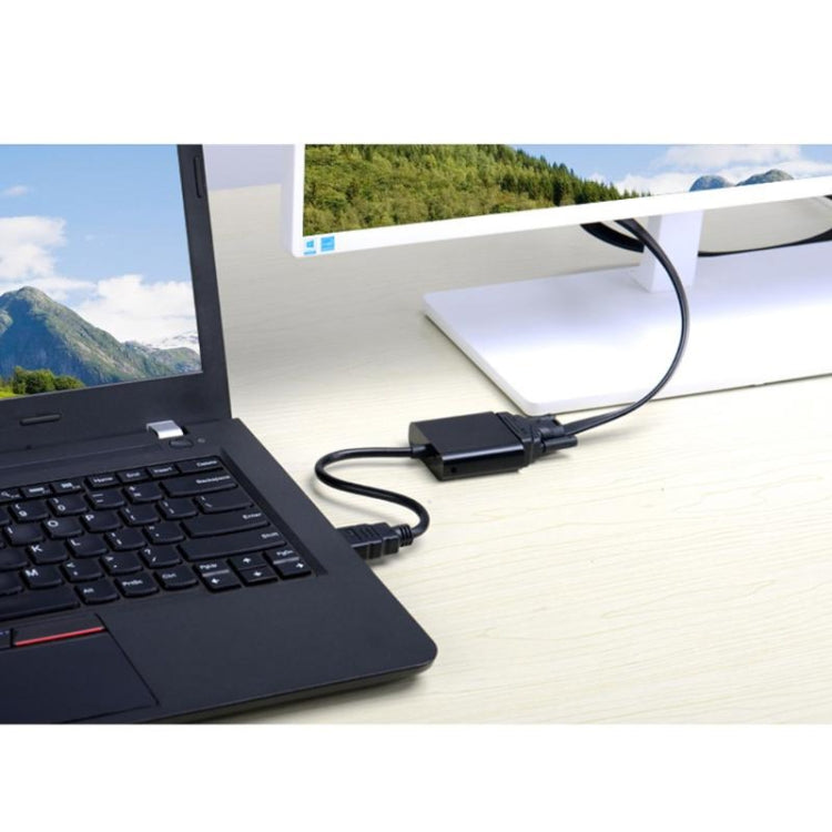 Cable de conversión de vídeo con salida de audio HDMI a VGA + de 26 cm con cable de audio de 3,5 mm, compatible con Full HD 1080P, Length: 26cm