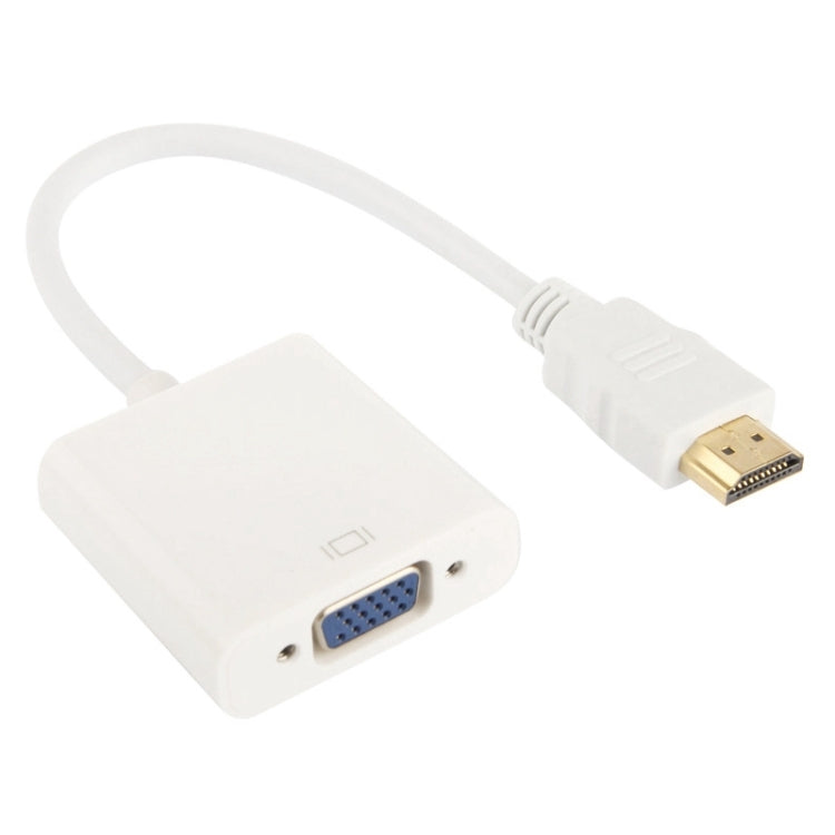 24 cm Full HD 1080P HDMI a VGA + Cable de salida de audio para computadora / DVD / decodificador digital / computadora portátil / teléfono móvil / reproductor multimedia, Length: 24cm, Length: 24cm(White)