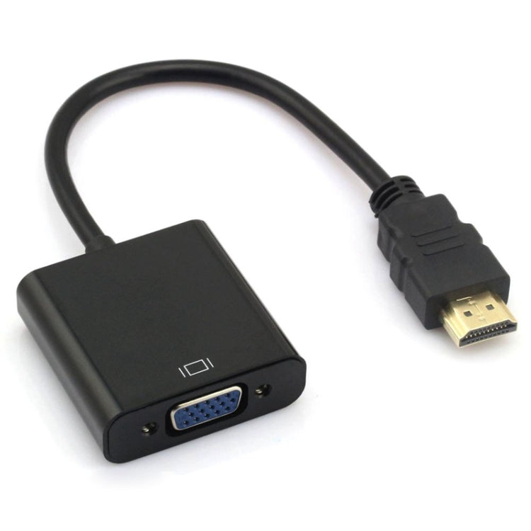 24 cm Full HD 1080P HDMI a VGA + Cable de salida de audio para computadora / DVD / decodificador digital / computadora portátil / teléfono móvil / reproductor multimedia, Length: 24cm, Length: 24cm(White)