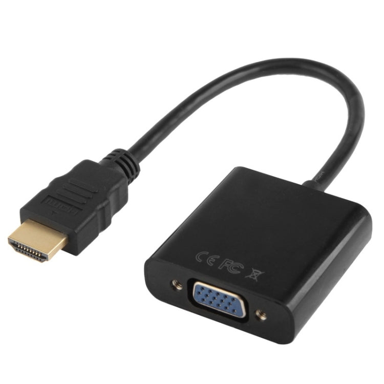 24 cm Full HD 1080P HDMI a VGA + Cable de salida de audio para computadora / DVD / decodificador digital / computadora portátil / teléfono móvil / reproductor multimedia, Length: 24cm, Length: 24cm(White)