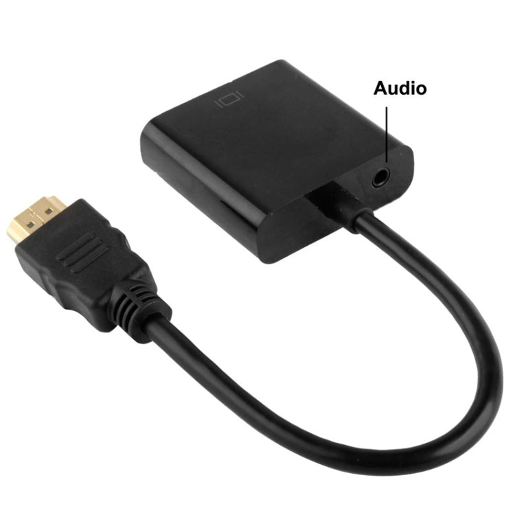 24 cm Full HD 1080P HDMI a VGA + Cable de salida de audio para computadora / DVD / decodificador digital / computadora portátil / teléfono móvil / reproductor multimedia, Length: 24cm, Length: 24cm(White)